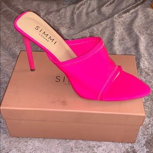 Neon Pink Simmi Heels 🌸